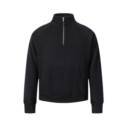 Sweatshirt with stand-up collar and zipper