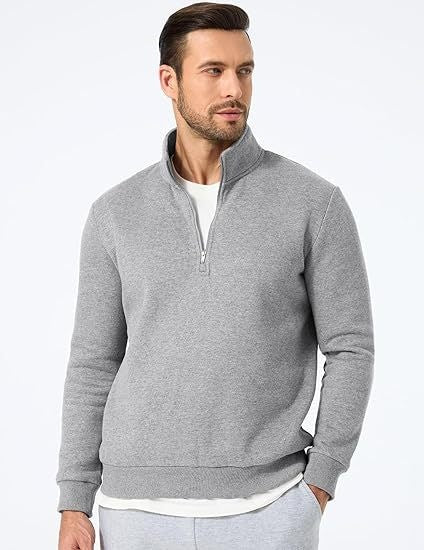 Men's sweatshirt with stand-up collar and zipper