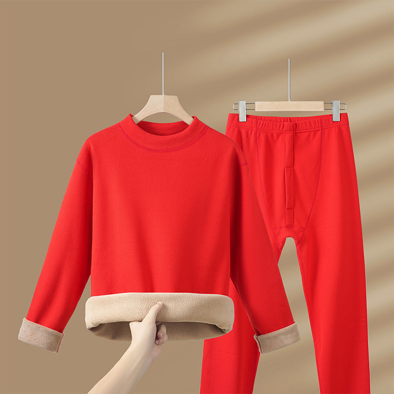 Thermal underwear set, lined, with stand-up collar