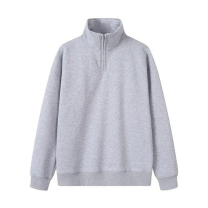 Heavy polo sweatshirt with half zipper, 350g