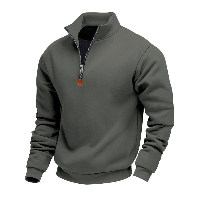 Athletic men's sweater with zipper and lining