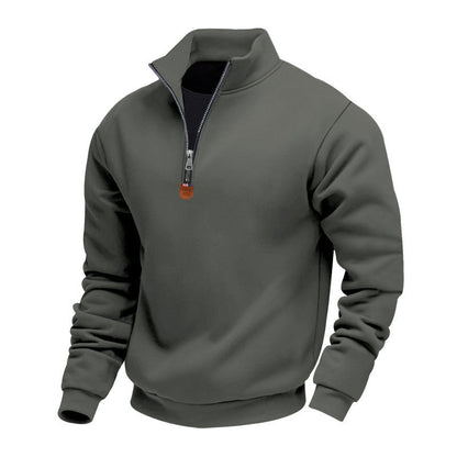 Athletic men's sweater with zipper and lining