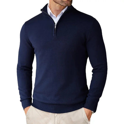 Men's sweatshirt with stand-up collar and zipper