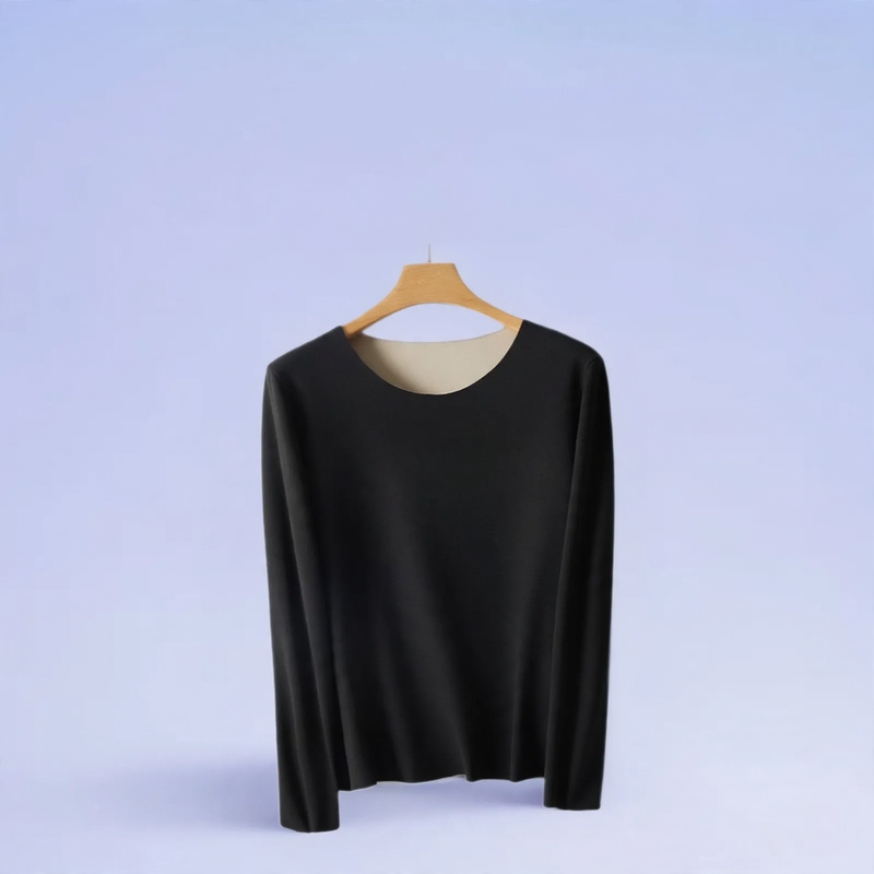 Thermal long-sleeve undershirt, round neckline, fitted