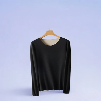 Thermal long-sleeve undershirt, round neckline, fitted