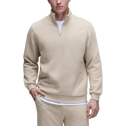 Men's sweatshirt with stand-up collar and zipper