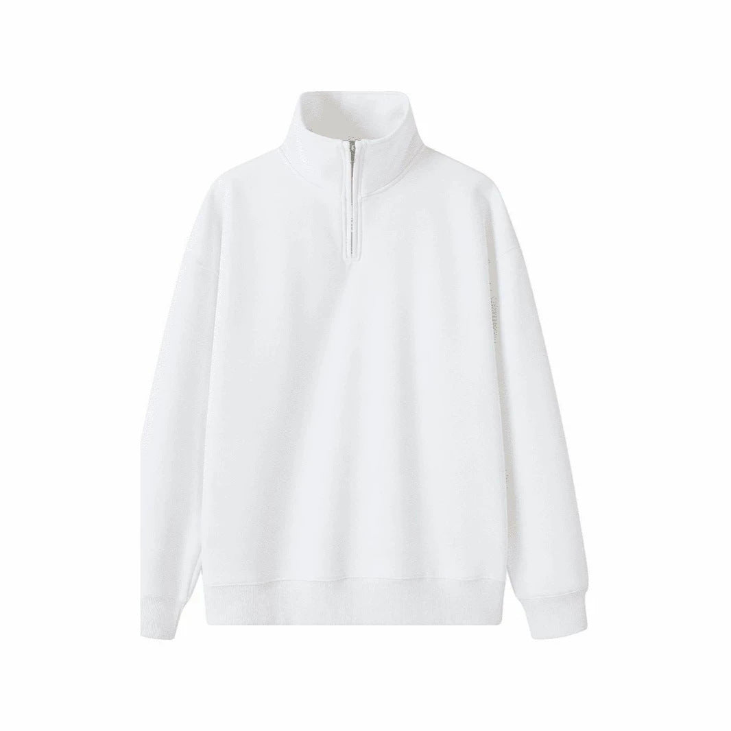 Heavy polo sweatshirt with half zipper, 350g