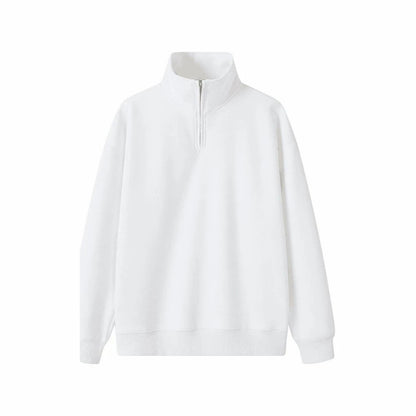 Heavy polo sweatshirt with half zipper, 350g