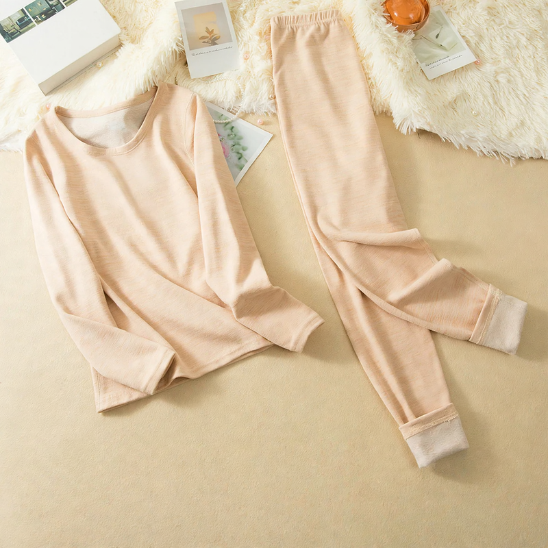 Warm underwear set with wool and silk, unisex