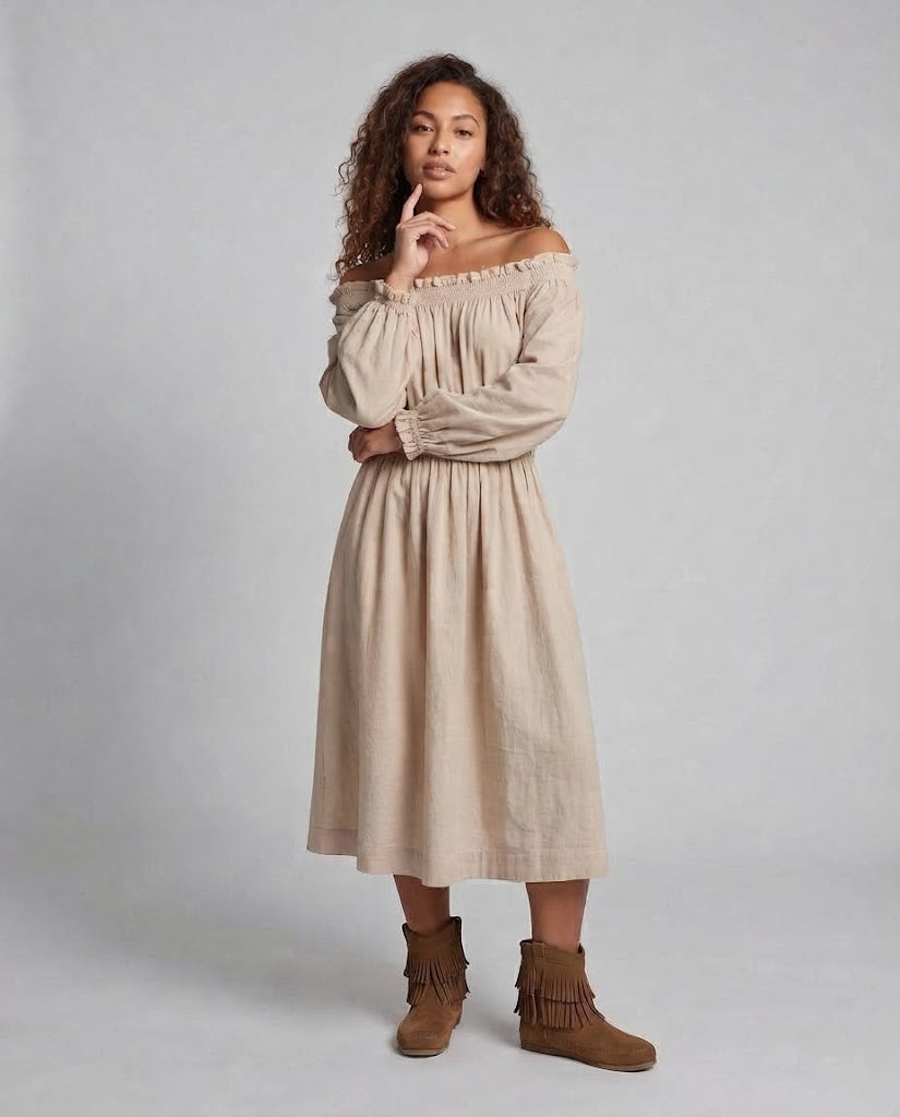 Women Romantic Off-Shoulder Maxi Dress Shop Velvia