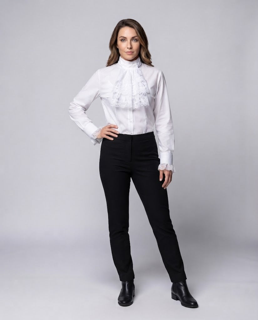 Women Ruffled Blouse with Elegant Sleeve Cuffs Shop Velvia