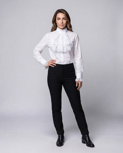 Women Ruffled Blouse with Elegant Sleeve Cuffs Shop Velvia