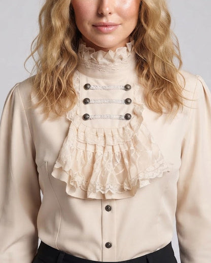 Women's Elegant Ruffle Blouse with High-Quality Lace and Tailored Cut Shop Velvia