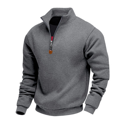 Athletic men's sweater with zipper and lining