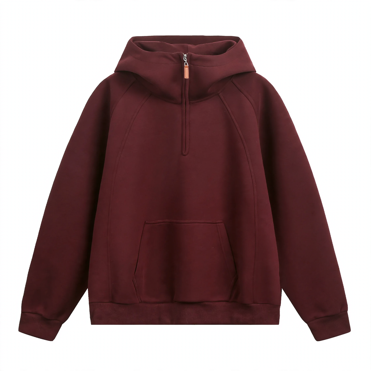 Unisex hoodie with zipper and stand-up collar