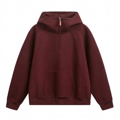 Unisex hoodie with zipper and stand-up collar