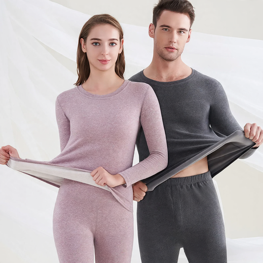 Warm underwear set made of cotton, wool, and silk