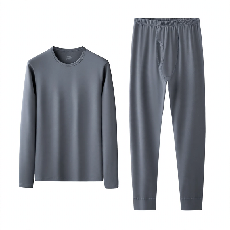 Pair Thermo Underwear Set, Cotton Modal Mix, Crew Neck