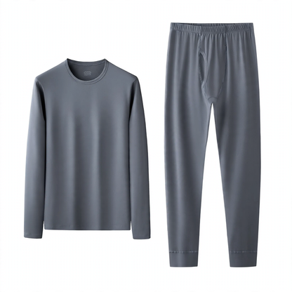 Pair Thermo Underwear Set, Cotton Modal Mix, Crew Neck