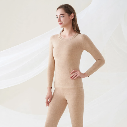 Thermal set made of wool and silk for couples