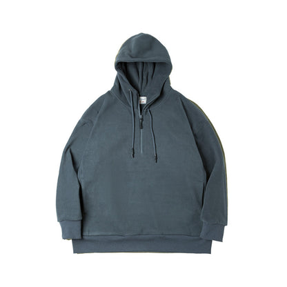 Retro sweatshirt with zipper and fleece lining