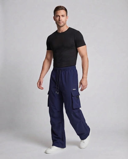 Men's Casual Cargo Baggy Pants with Drawstring Waist, Multifunctional Pockets & Straight Leg Shop Velvia