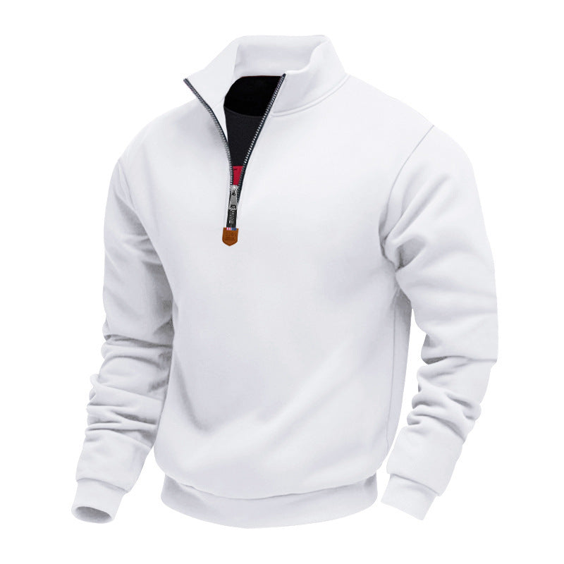 Athletic men's sweater with zipper and lining