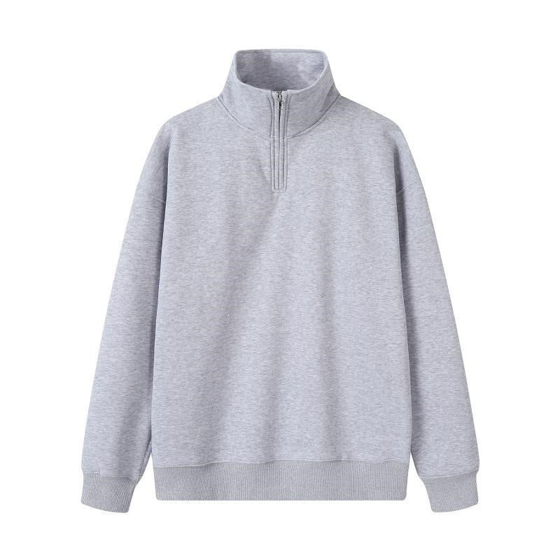 Heavy polo sweatshirt with half zipper, 350g