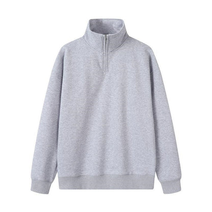 Heavy polo sweatshirt with half zipper, 350g