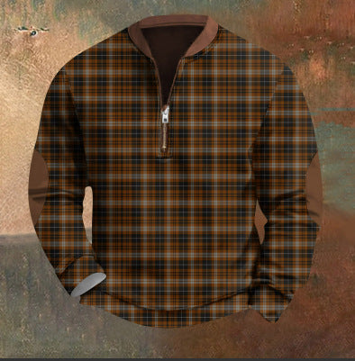 Men's sweatshirt with zipper and 3D print
