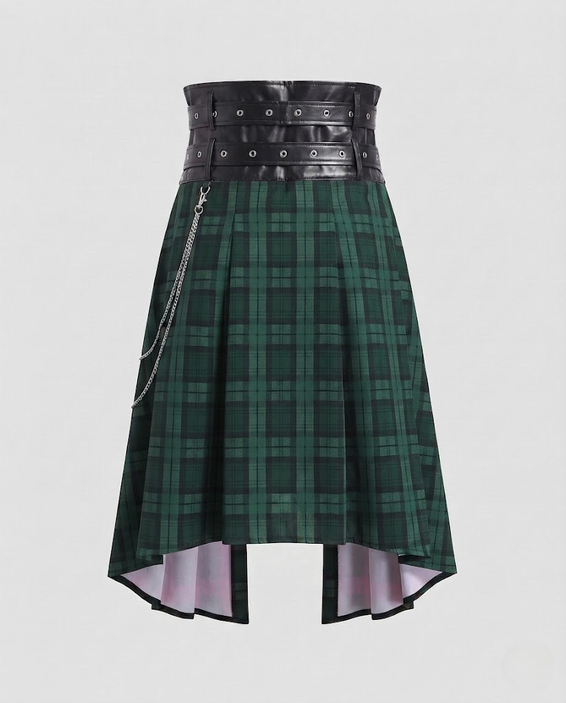 Women's Pleated Skirt with Asymmetric Cut and Decorative Details Shop Velvia