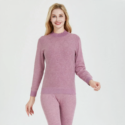 Thermal underwear set with wool and silk