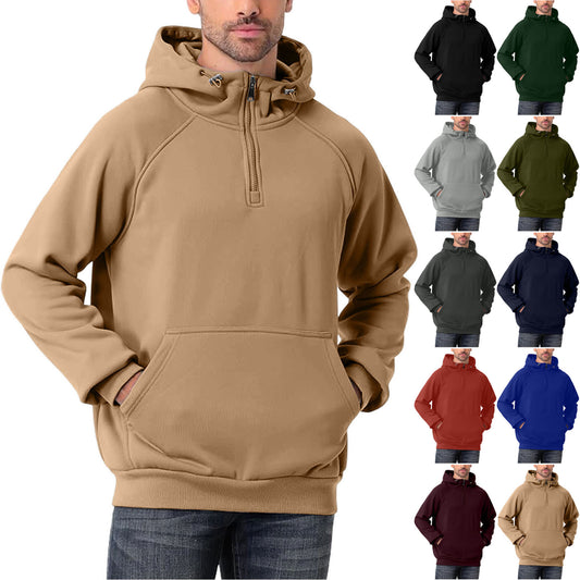 Men's sweater with hood and zipper