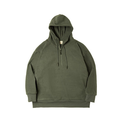 Retro sweatshirt with zipper and fleece lining