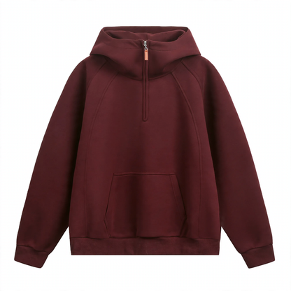 Heavy men's hoodie with half zip