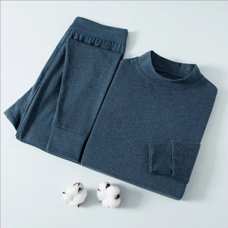 Cotton Thermal Underwear Set, Round Neck
