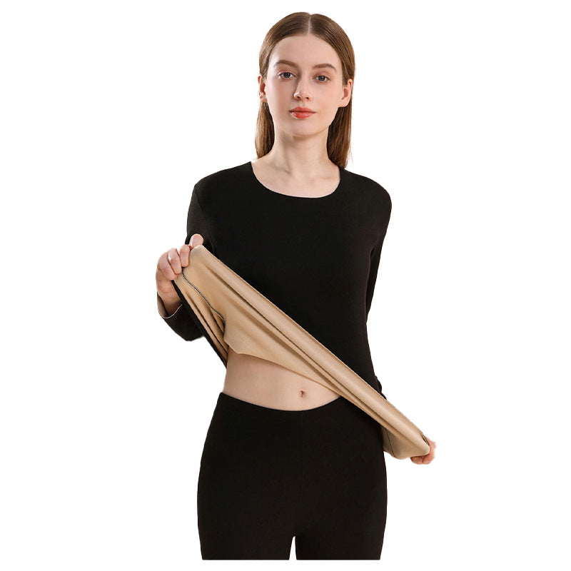 Thermal underwear set, lined, round neck
