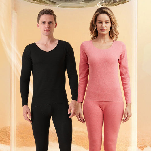 Elastic Thermal Underwear Set with V-Neck