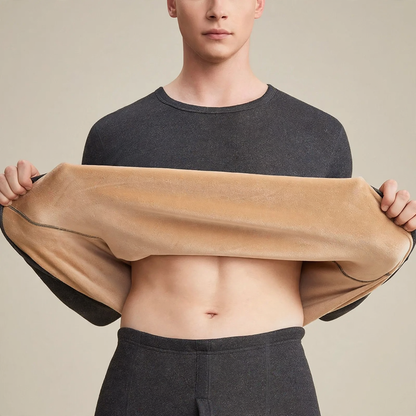 Thermal underwear set with camel hair content, lined