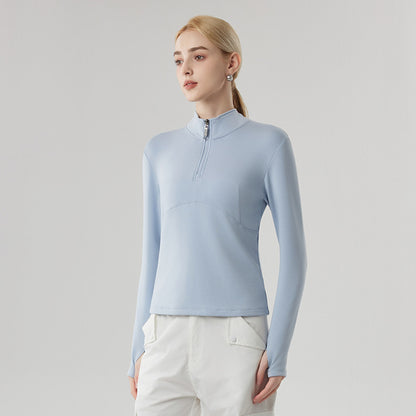 Women's sweatshirt with half zipper