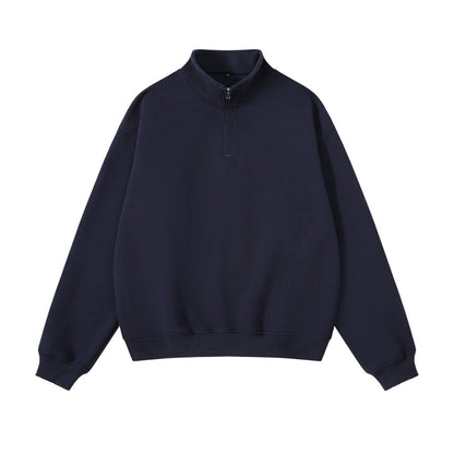 Unisex sweatshirt with zip and stand-up collar