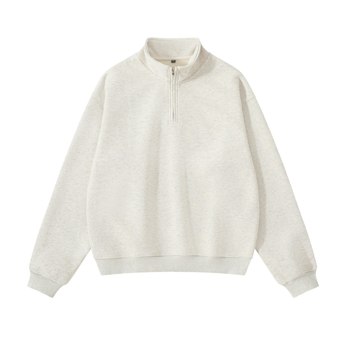 Unisex sweatshirt with zip and stand-up collar