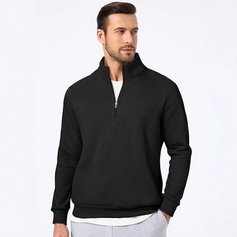 Men's sweatshirt with stand-up collar and zipper