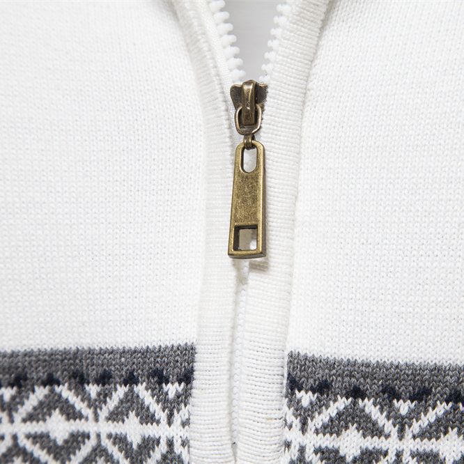 Modern men's knit sweater with stand-up collar