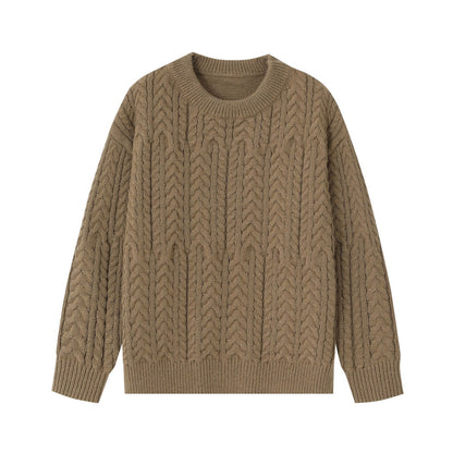 Men's knit pullover with half zipper, solid color