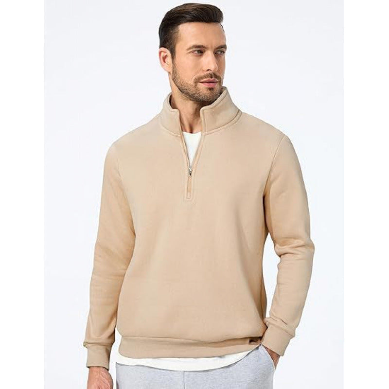 Men's sweatshirt with stand-up collar and zipper