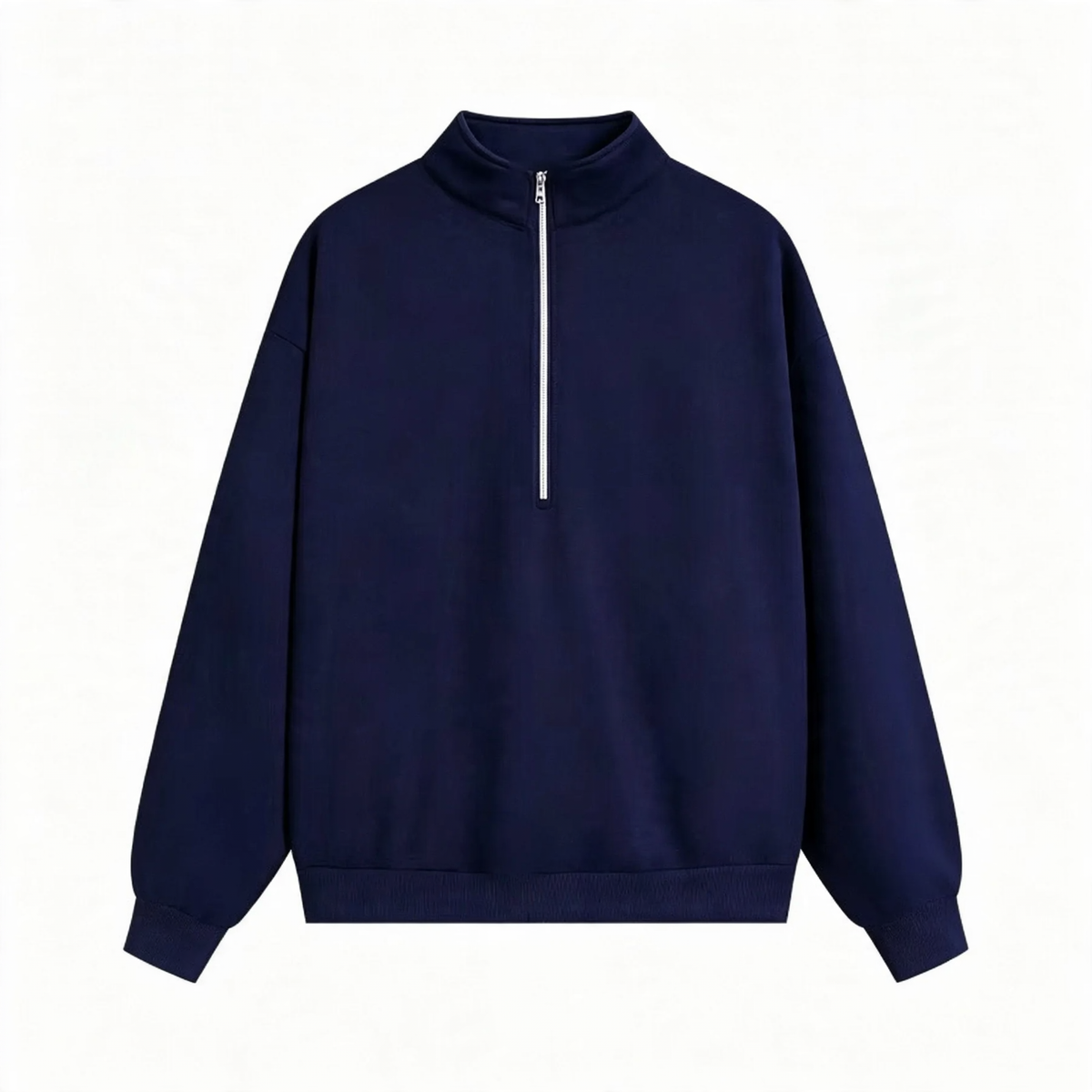 Unisex pullover with zipper and letter print