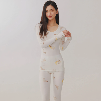 Women's cotton underwear set with animal motifs