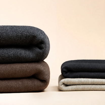 Thermal underwear set, lined, with silk and wool