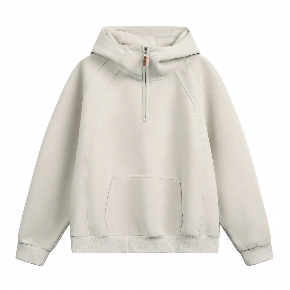 Unisex hoodie with zipper and stand-up collar